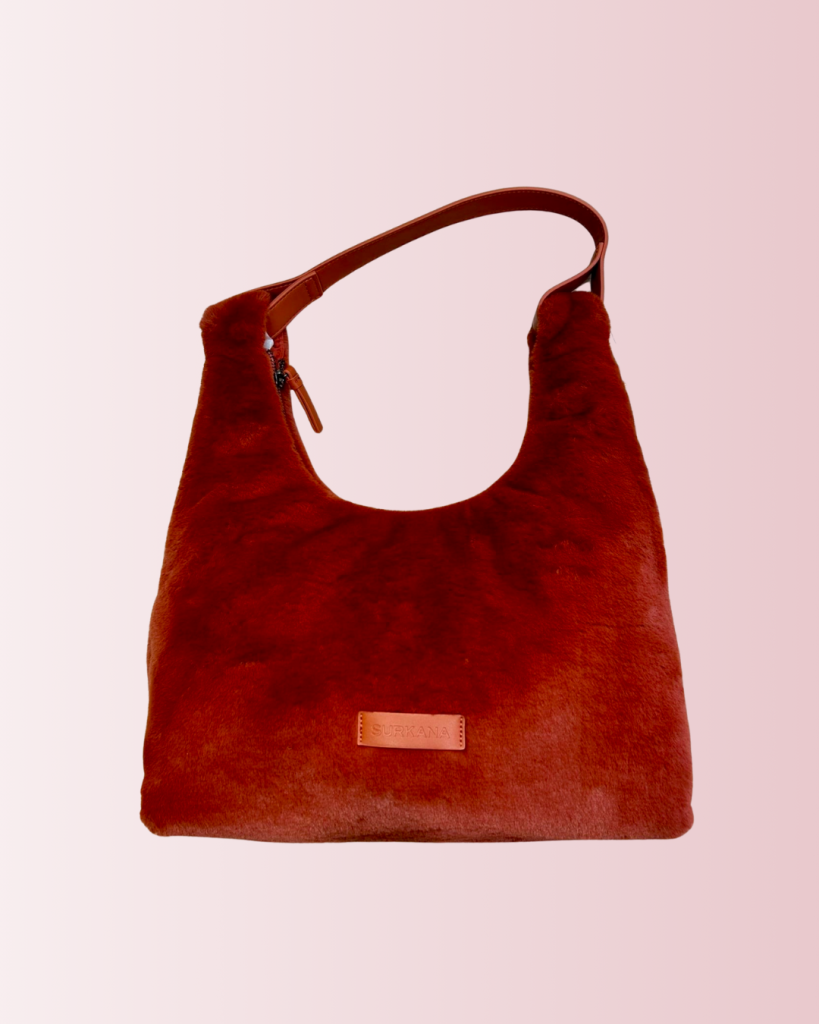 Bolso de pelo sintético teja – Surkana