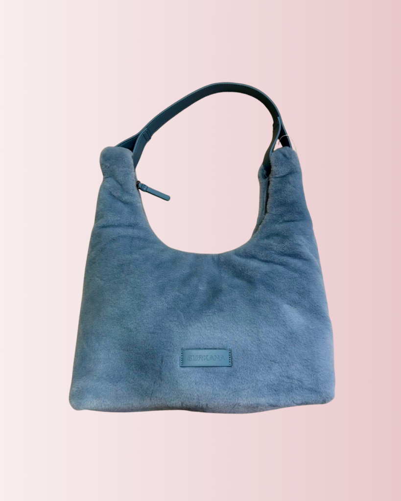 Bolso de pelo sintético azul – Surkana